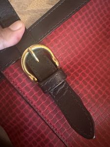 Hidesign-Cherry Red &amp; Chocolate Original Bag