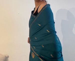 Green Tusshar Silk Saree