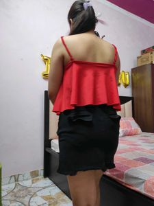 Red Ruffled Monokini