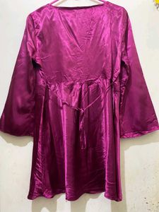 Elegant Purple top Satin 34 and half