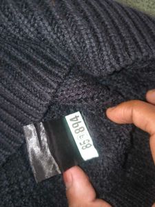 Navy Blue Cable Knit Sweater