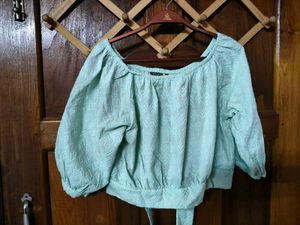 Mint Green Off-Shoulder Top