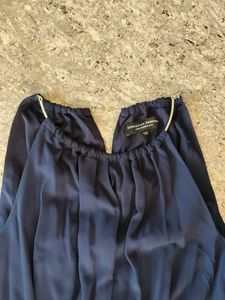 Navy Blue Elegant Halter Neck Maxi Dress