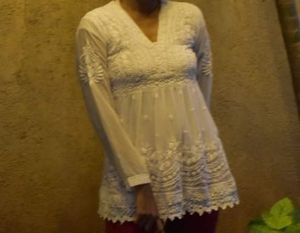 Elegant White Short Kurti