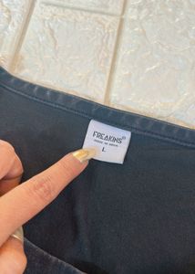 Denim Crop Top With Buckle Strap