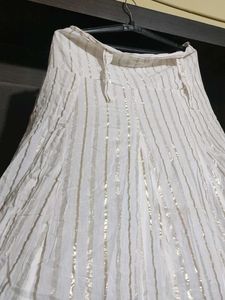 White &amp; Gold Stripe Skirt