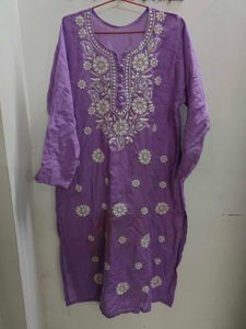 Lavender Chikankari Kurti