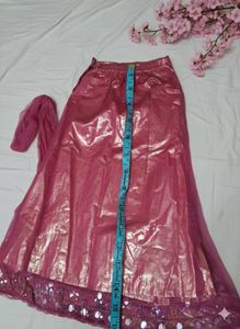 Girls Pink Embroidered Lehenga Choli