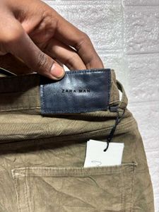 Zara Man Olive Green Corduroy Pants