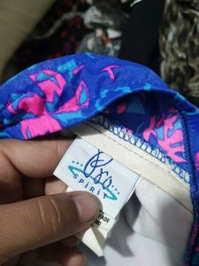 222011. Blue Floral Bikini Top