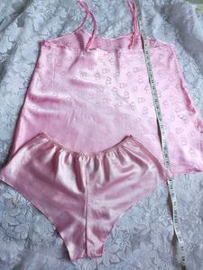 Pink Satin Cami Set