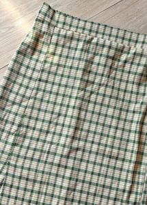 Olive Check Skirt