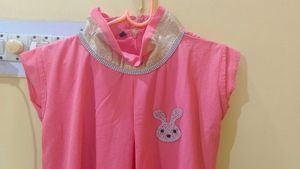Cute Pink Dress with Bunny