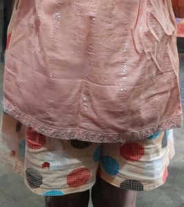Peach Kurti with Silver Detail