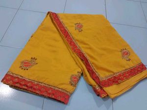 Mustard (Work)Saree With Blouse
