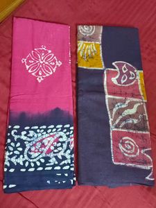 Batik Fabric Saree - Two Unique Pieces