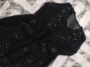 Black Embroidered Kurta