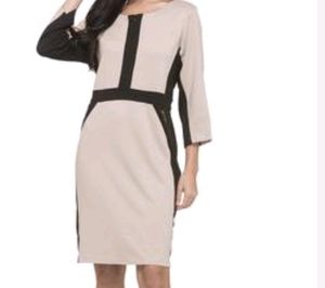 AND women Solid Round neck Dress