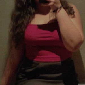 Red Spaghetti Crop Top