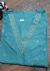 Teal Zoya Kurti with Embellishments
