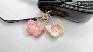 Handmade Crochet Butterfly Keychain