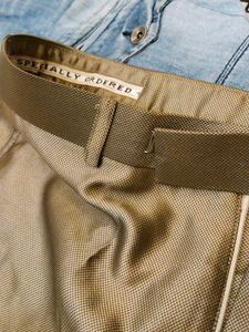 Shiny Trousers In Goldenish Beige