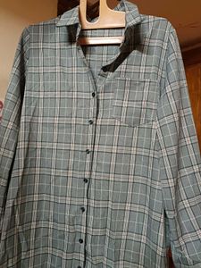 CHECKED SHIRT DRESS