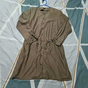 Brown Button-Down Dress Bust 40