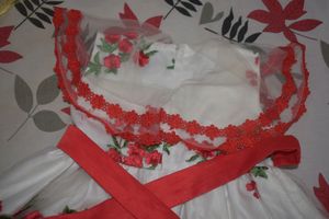 Baby girl Red White frock