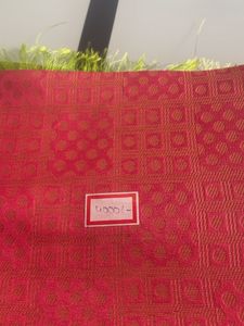 Rose And Green Chiffon With Gold Zari