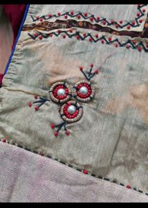 Maroon with Cream Ethnic work Kurta
