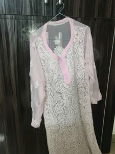 Pink Chicken Kurti With Camisole