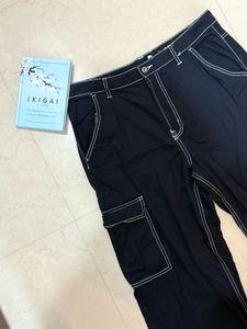 H&amp;M Black Denim Cargos