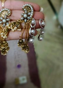 gold and silver pearl earrings