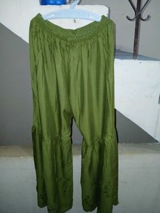 Green Embroidered Bell Bottom Sharara