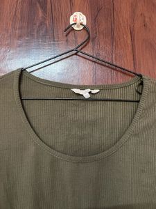 Dark Olive Crop Top