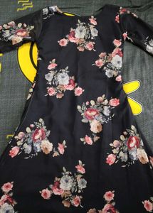 Navy Blue Floral A Line Top