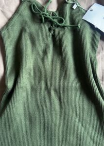 Olive Tie-Up Crop Top