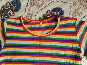 Rainbow Striped Tee