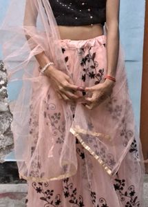 Pink Floral Lehenga