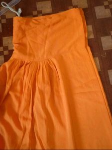 Orange Embroidered Kurti with salwar dupatta