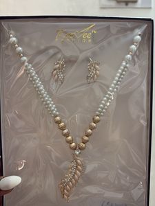 Pearl Necklace and Earring Set