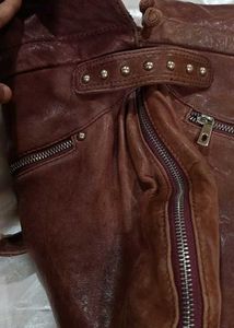 Brown Leather Hobo Bag with Tassel