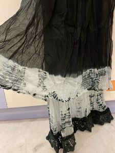 locally stitched black crinked chiffon skirt