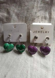 Heart 'Love' Drop Earrings