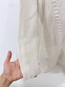 Stylish Cream Knit Sweater