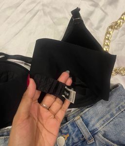 Black Shein Soft Material Padded Push Up Bra