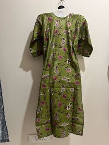 Green Floral Print Kurta