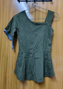 One Shoulder Peplum Top