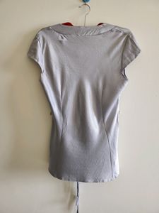 Satin V Neck Tie Top
